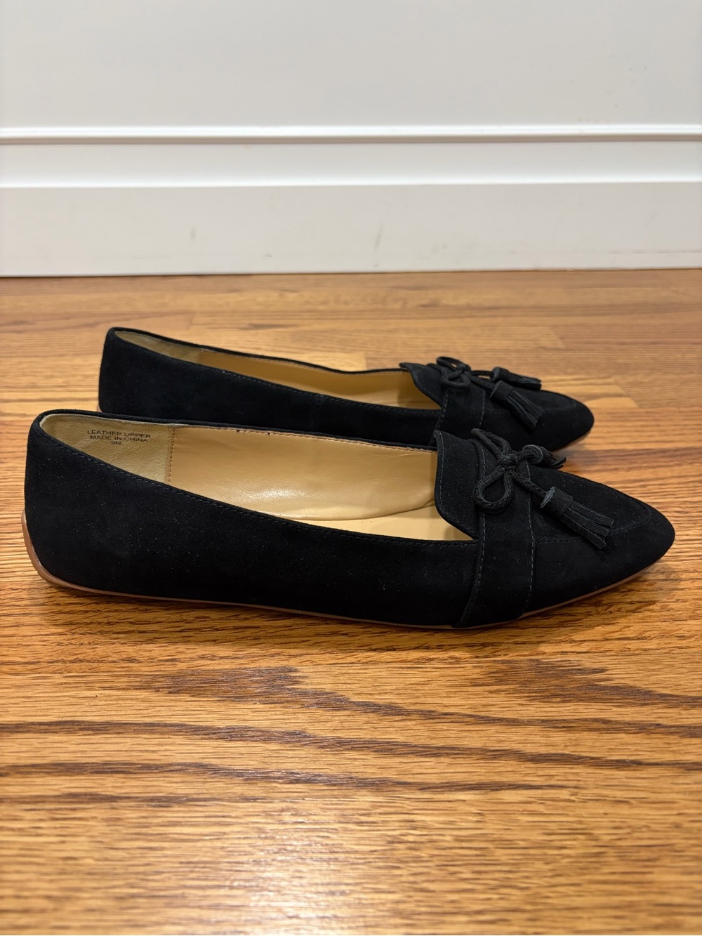 Talbots Francesca Black Suede Tassel Driving Loafers (9) - Picture 2 of 7